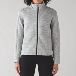 Lululemon Going Places Jacket Sz 2 Heathered Space Dyed Grey Athleisure Running